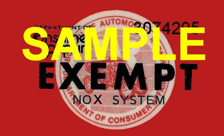 (image for) California NOX Exempt Sticker